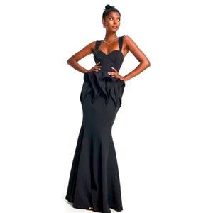 Never worn ASOS gown in satin noir.